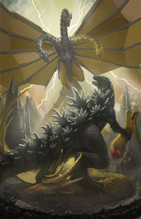 Legendary Godzilla, Ghidorah, and Mechagodzilla vs 10 Mega .